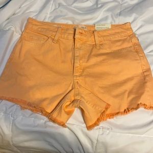 Bright Orange shorts vintage stretch midi shorts size 6/28 never worn with tags